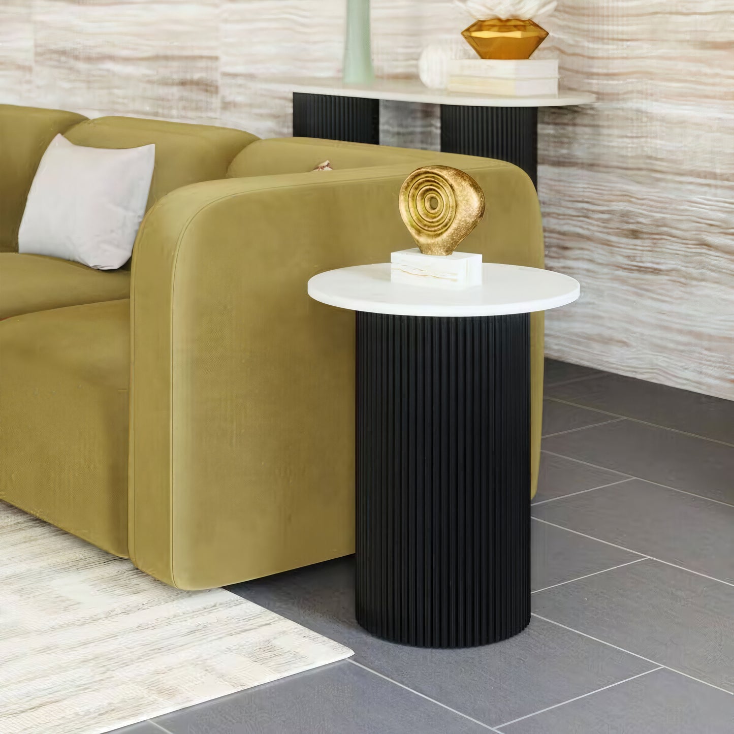 Izola Side Table White & Black