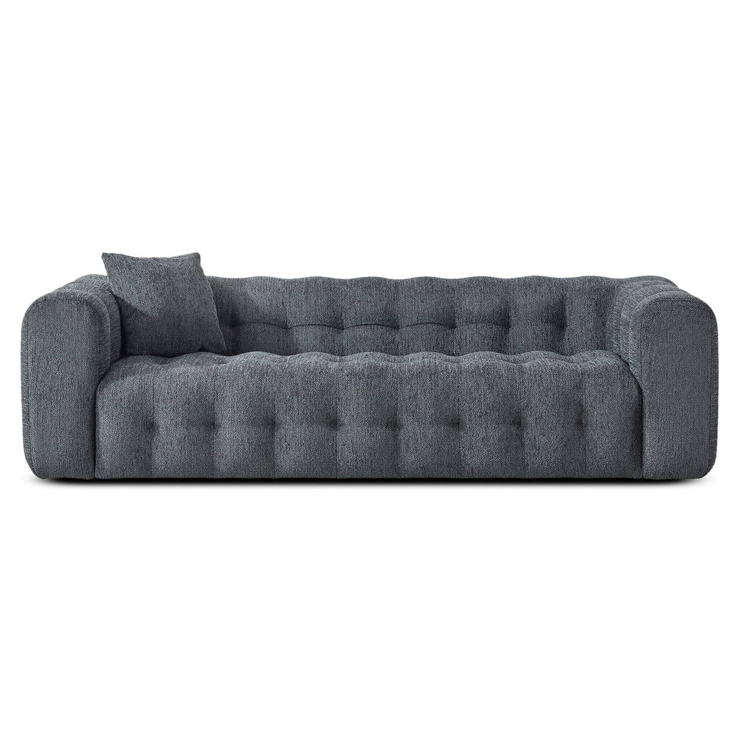 Eden Modern Tufted Chesterfield Grey Boucle Sofa