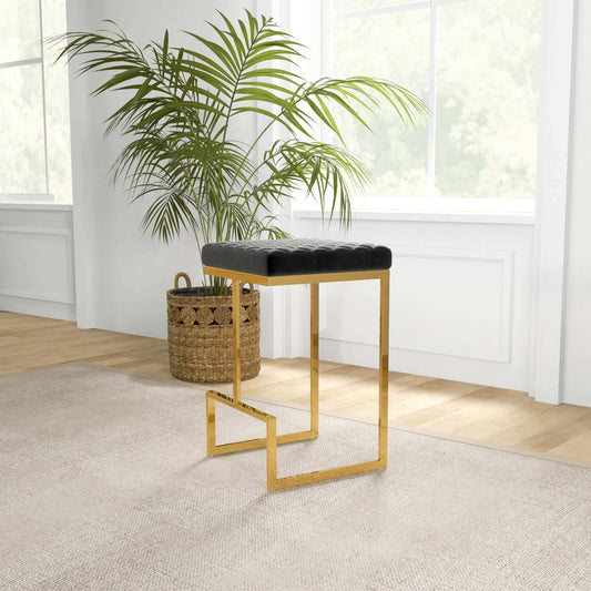 Joel Black Velvet Counter Stool